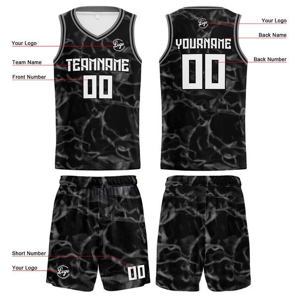 Custom Black Personalized Gradient Font Sports Uniform Basketball Jersey main image 0