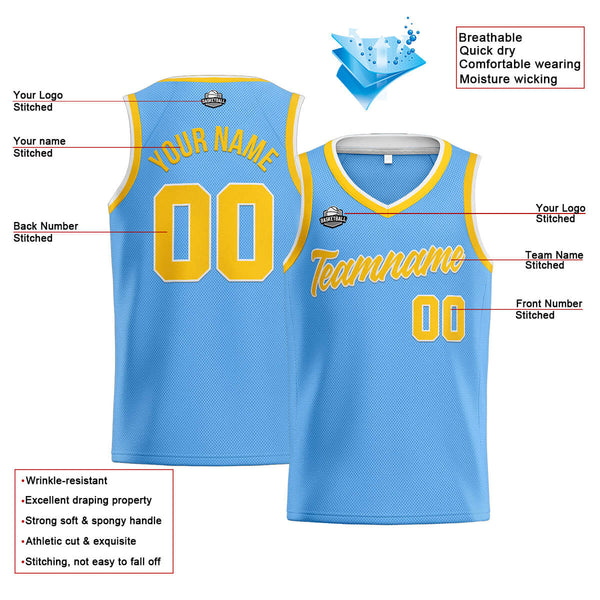Custom Yellow Blue Black-Blue Gradient Fashion Tops Tilted Basketball Jersey