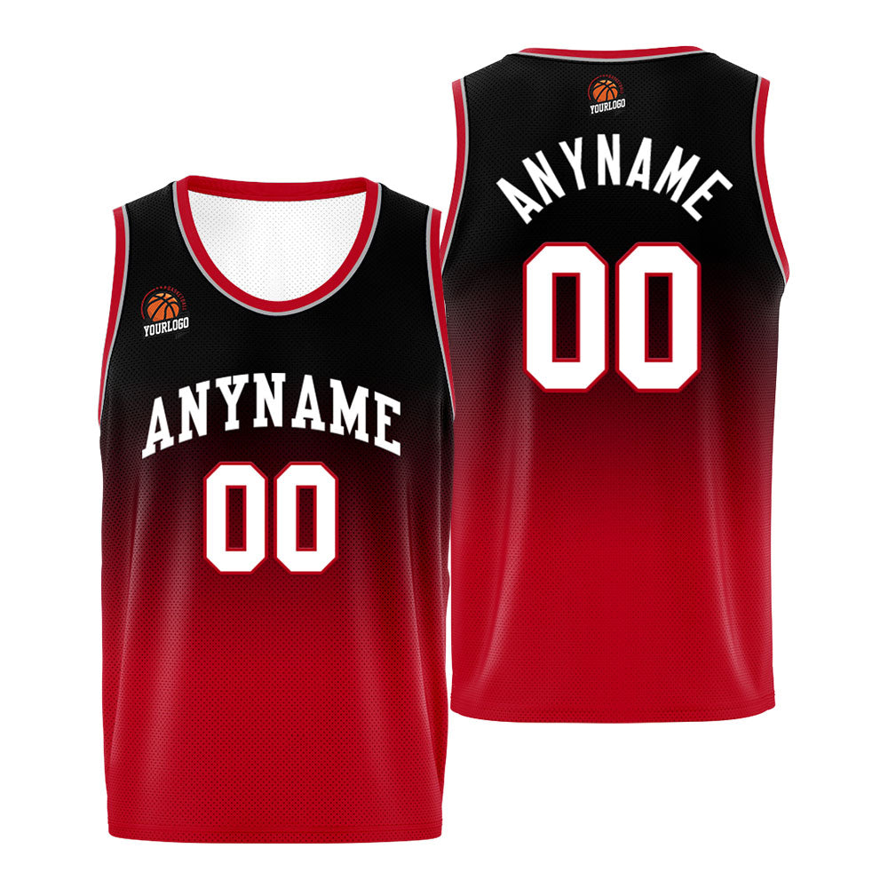 Custom Basketball Jersey Personalized Stitched Team Name Number Logo Black&Red enthsush