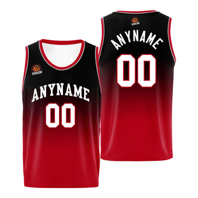 Custom Basketball Jersey Personalized Stitched Team Name Number Logo Black&Red enthsush