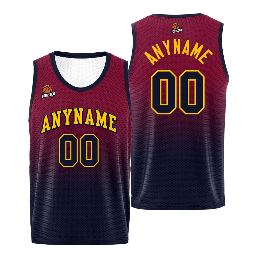 Custom Basketball Jersey Personalized Stitched Team Name Number Logo Burgundy&Black enthsush