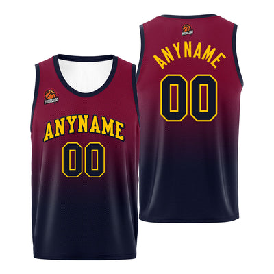 Custom Basketball Jersey Personalized Stitched Team Name Number Logo Burgundy&Black enthsush