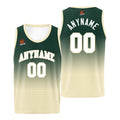 Custom Basketball Jersey Personalized Stitched Team Name Number Logo Green&Cream enthsush