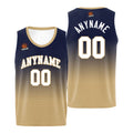 Custom Basketball Jersey Personalized Stitched Team Name Number Logo Navy&Gold enthsush