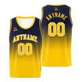 Custom Basketball Jersey Personalized Stitched Team Name Number Logo Navy&Yellow enthsush