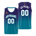 Custom Basketball Jersey Personalized Stitched Team Name Number Logo Purple&Aqua enthsush