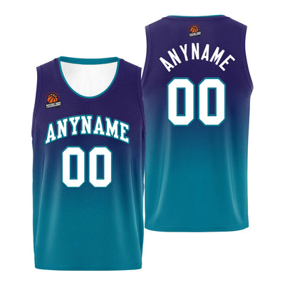 Custom Basketball Jersey Personalized Stitched Team Name Number Logo Purple&Aqua enthsush