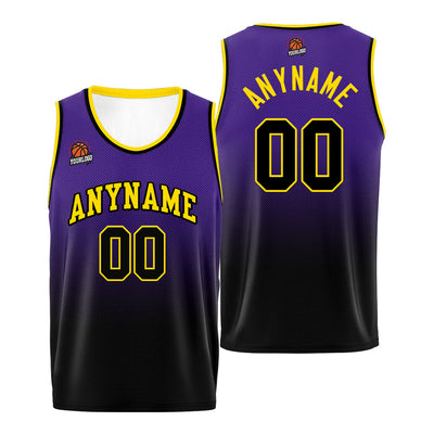 Custom Basketball Jersey Personalized Stitched Team Name Number Logo Purple&Black enthsush