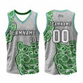 Custom Gray Green Basketball Jersey Uniform Suit Printed Your Logo Name Number enthsush