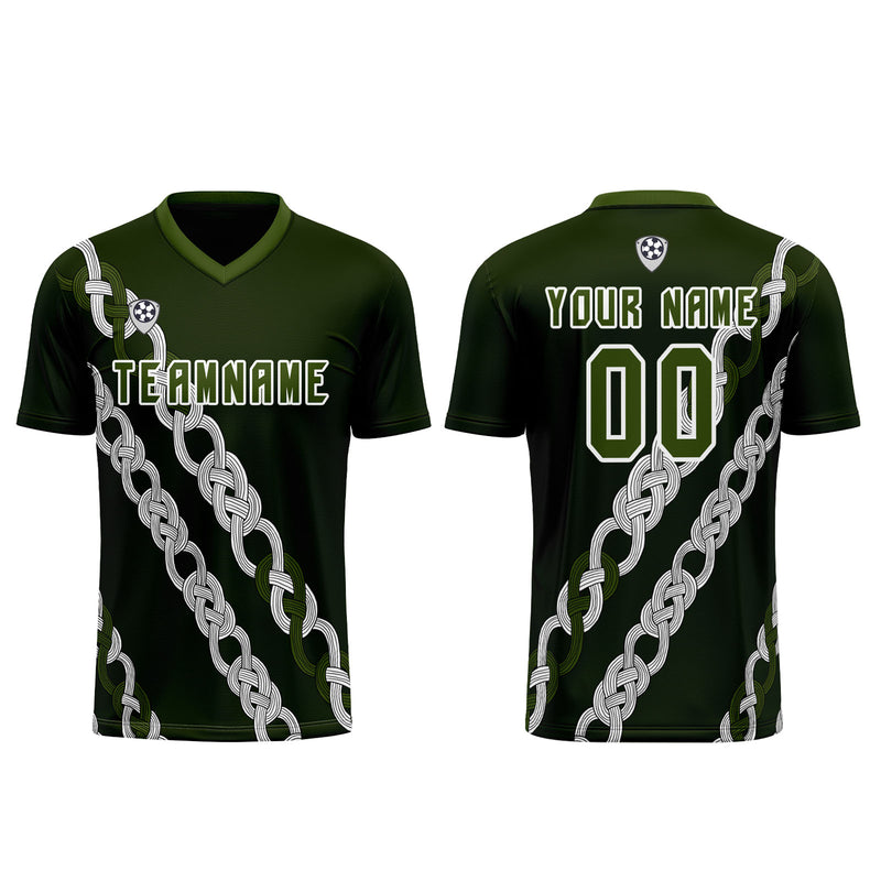 Custom Green Jerseys for Men Women Personalized Soccer Uniforms for Adult and Kid