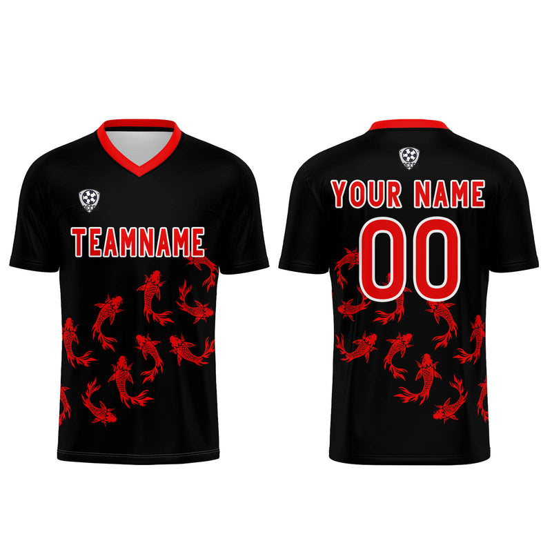 Custom Red Jerseys for Men Women Personalized Soccer Uniforms for Adult and Kid