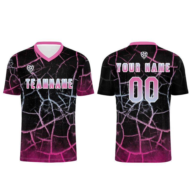 Custom Black Pink Jerseys for Men Women Personalized Soccer Uniforms for Adult and Kid