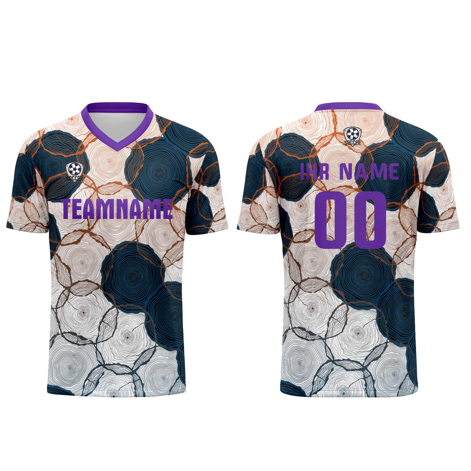 Custom Purple Dark Blue Jerseys for Men Women Personalized Soccer Uniforms for Adult and Kid enthsush
