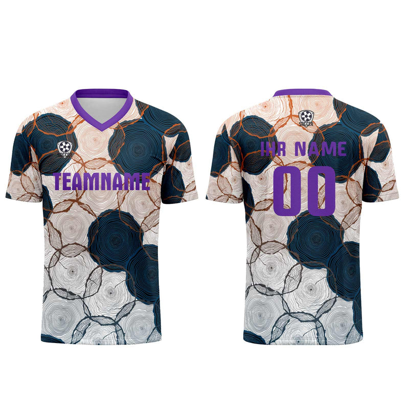 Custom Purple Dark Blue Jerseys for Men Women Personalized Soccer Uniforms for Adult and Kid