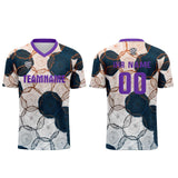 Custom Purple Dark Blue Jerseys for Men Women Personalized Soccer Uniforms for Adult and Kid