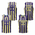 Custom Yellow Blue Reversible Basketball Suit for Adults and Kids Personalized Jersey enthsush
