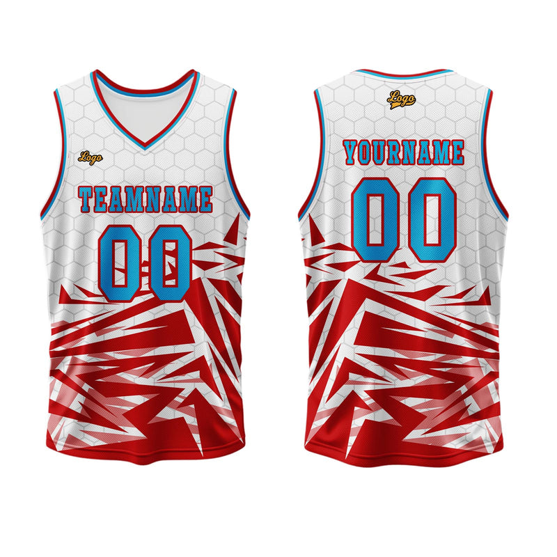 Custom Red Blue Basketball Jersey Uniform Suit Printed Your Logo Name Number