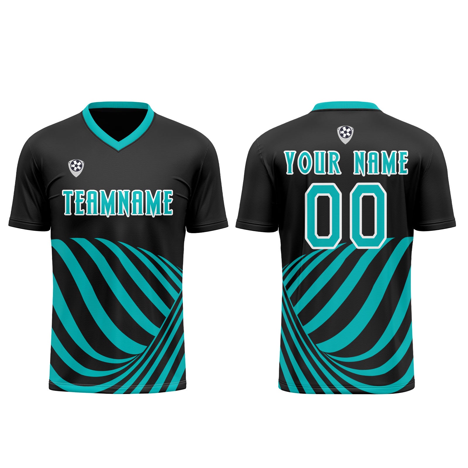 Custom Black Teal Soccer Jerseys for Men Women Personalized Soccer Uniforms for Adult and Kid enthsush