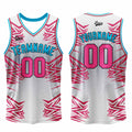 Custom White Pink Basketball Jersey Uniform Suit Printed Your Logo Name Number enthsush