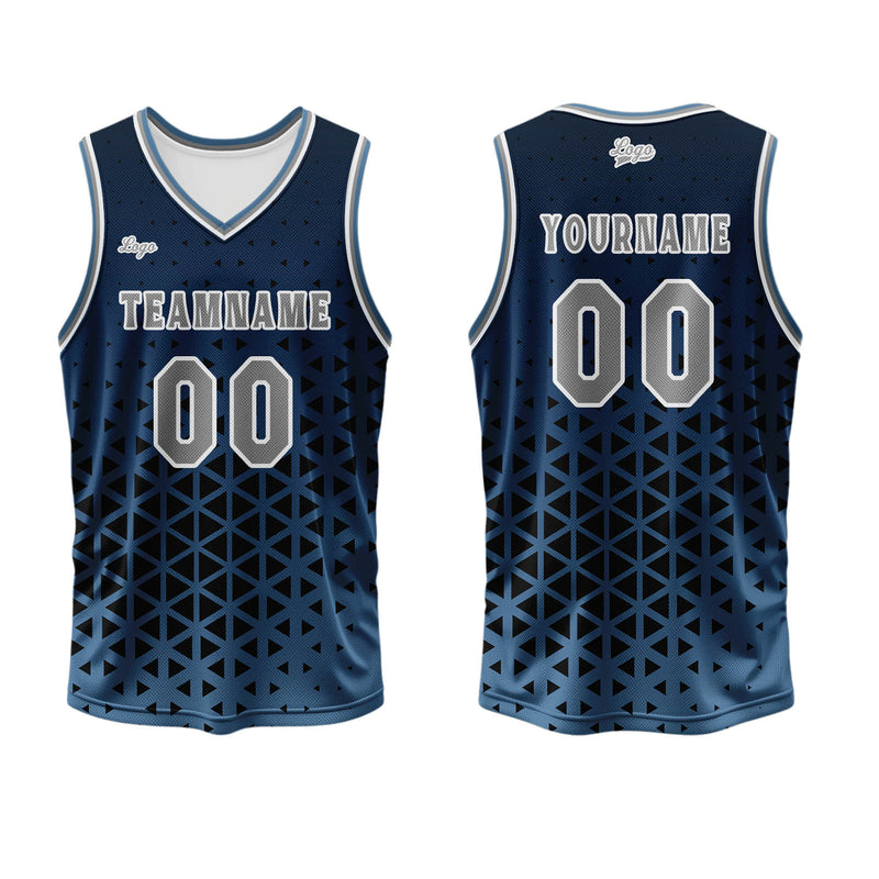 Custom Blue Gray Basketball Jersey Uniform Suit Printed Your Logo Name Number