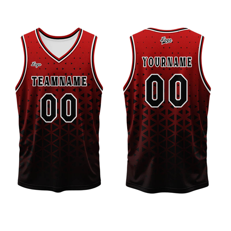 Custom Red Black Basketball Jersey Uniform Suit Printed Your Logo Name Number