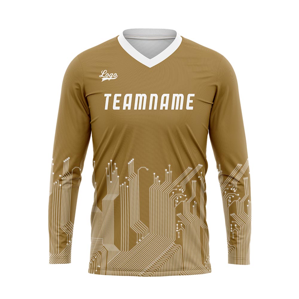 Custom Gold White Basketball Soccer Football Shooting Long T-Shirt for Adults and Kids enthsush