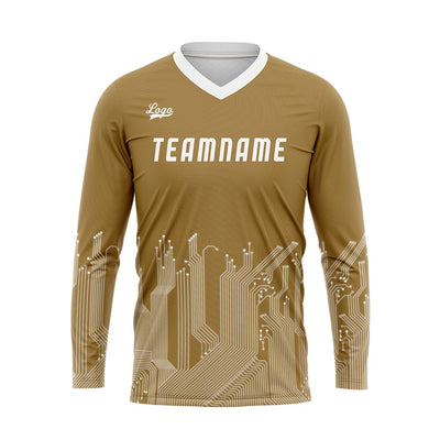 Custom Gold White Basketball Soccer Football Shooting Long T-Shirt for Adults and Kids enthsush