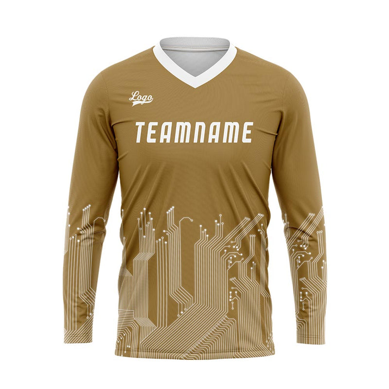 Custom Gold White Basketball Soccer Football Shooting Long T-Shirt for Adults and Kids