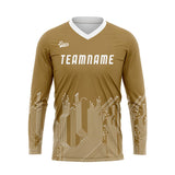 Custom Gold White Basketball Soccer Football Shooting Long T-Shirt for Adults and Kids