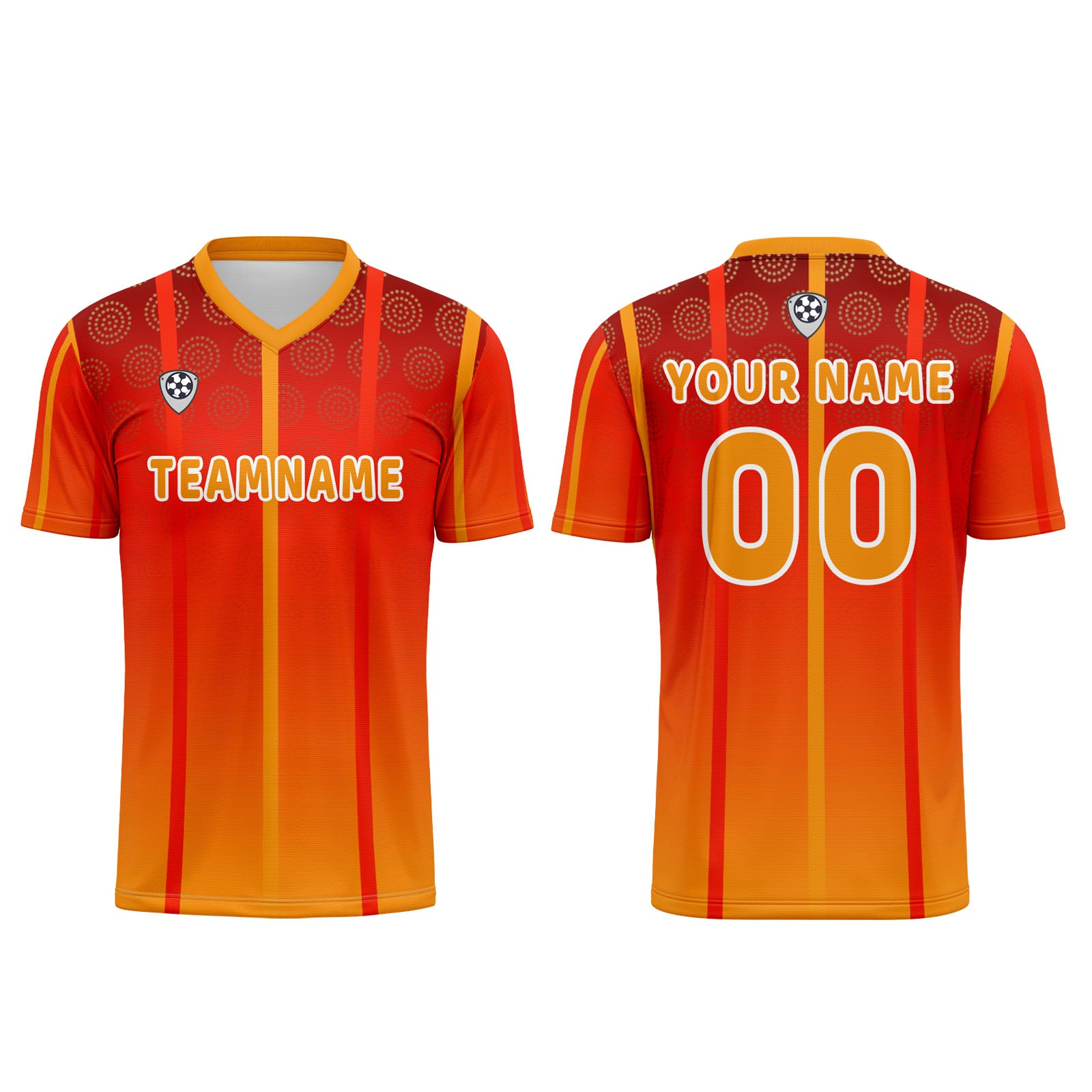 Custom Orange Yellow Jerseys for Men Women Personalized Soccer Uniforms for Adult and Kid enthsush