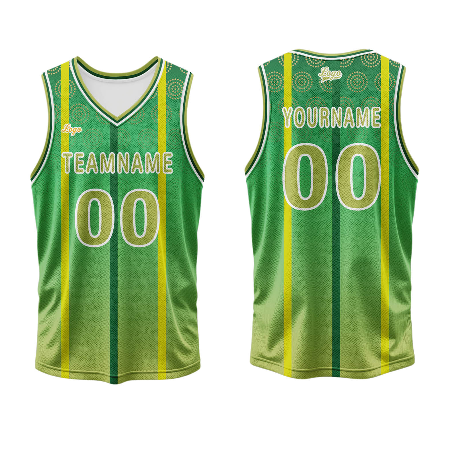 Custom Green Basketball Jersey Uniform Suit Printed Your Logo Name Number enthsush