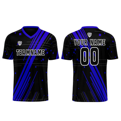 Custom Black Blue Jerseys for Men Women Personalized Soccer Uniforms for Adult and Kid enthsush