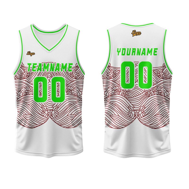 Custom White Dark Red Basketball Jersey Uniform Suit Printed Your Logo Name Number