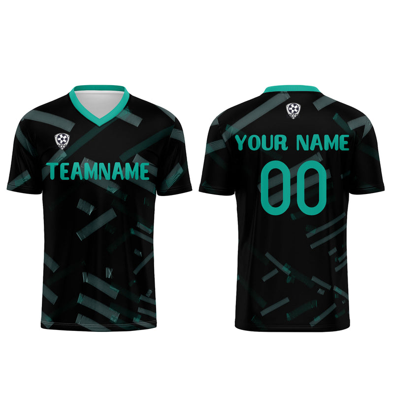 Custom Black Dark Green Jerseys for Men Women Personalized Soccer Uniforms for Adult and Kid