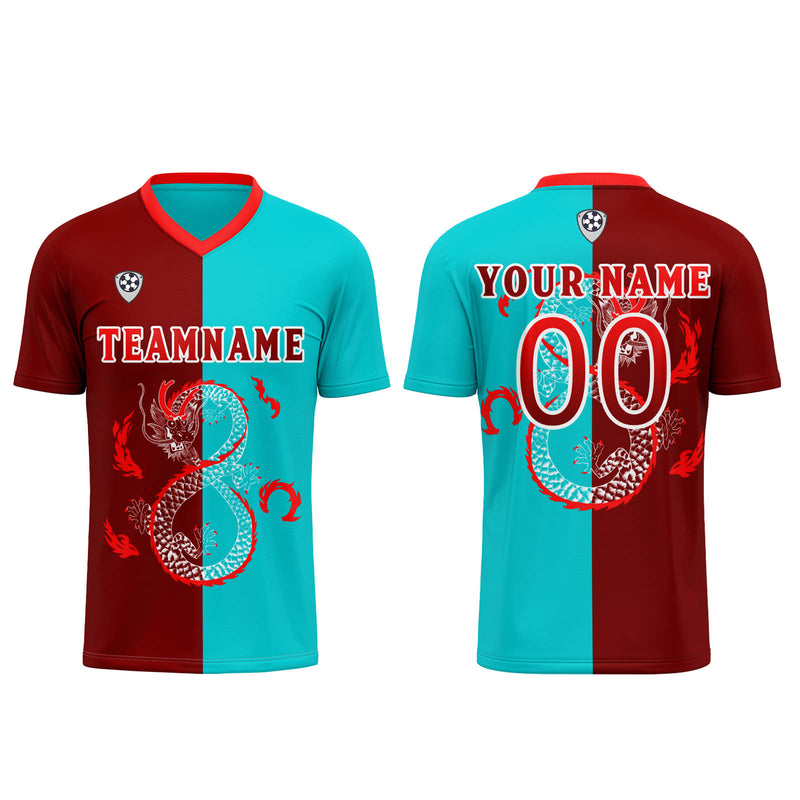 Custom Red Blue Soccer Jerseys for Men Women Personalized Soccer Uniforms for Adult and Kid