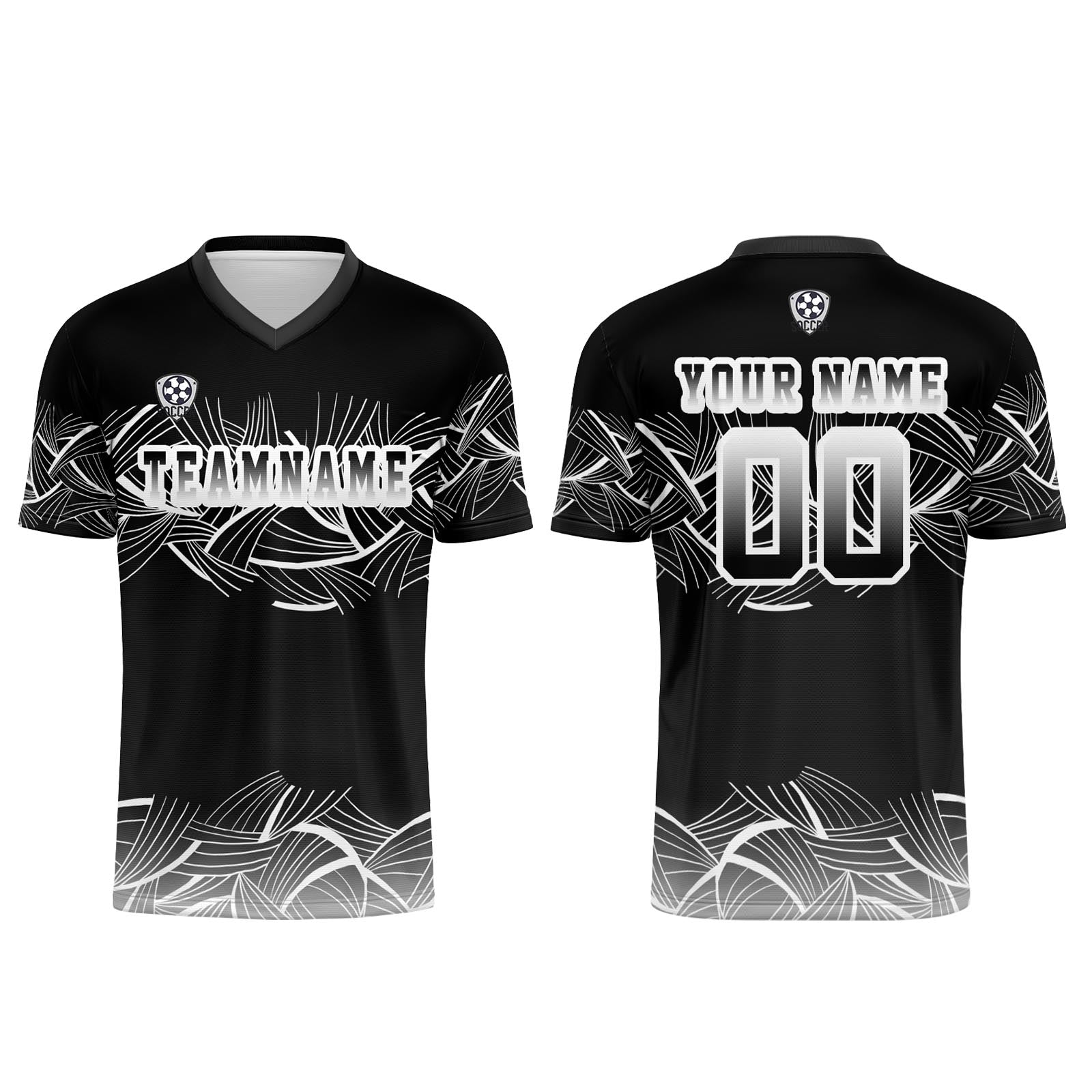 Custom Black Gray Jerseys for Men Women Personalized Soccer Uniforms for Adult and Kid enthsush