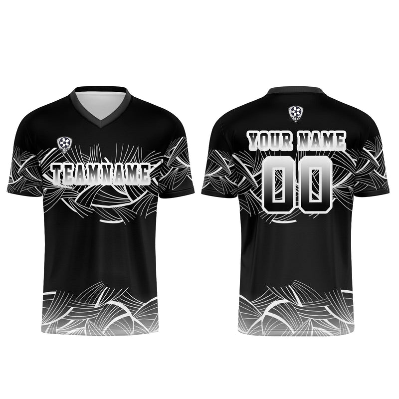 Custom Black Gray Jerseys for Men Women Personalized Soccer Uniforms for Adult and Kid