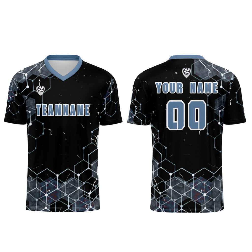 Custom Gray Blue Jerseys for Men Women Personalized Soccer Uniforms for Adult and Kid enthsush