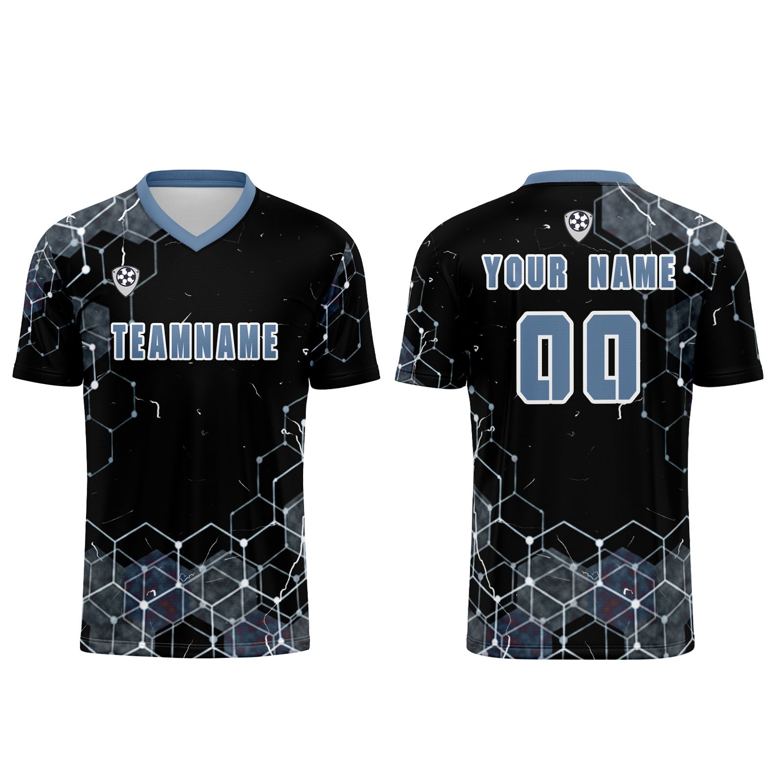 Custom Gray Blue Jerseys for Men Women Personalized Soccer Uniforms for Adult and Kid enthsush
