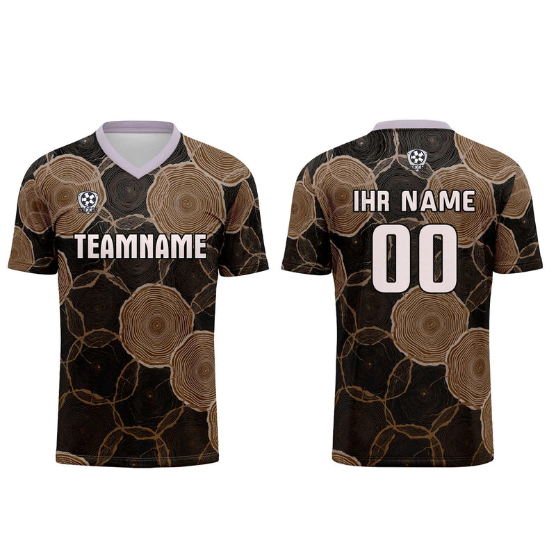 Custom Black Brown Jerseys for Men Women Personalized Soccer Uniforms for Adult and Kid