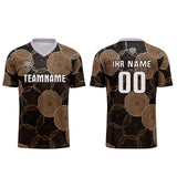 Custom Black Brown Jerseys for Men Women Personalized Soccer Uniforms for Adult and Kid