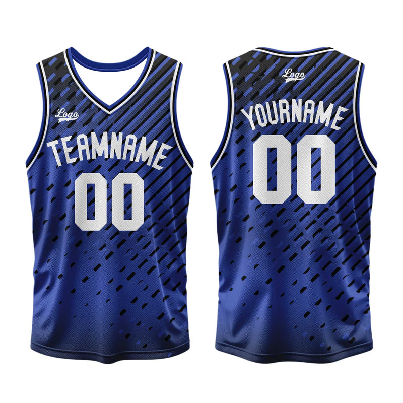 Custom Blue Basketball Jersey Uniform Suit Printed Your Logo Name Number