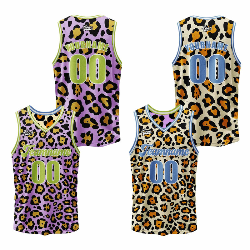 Custom Yellow Purple Reversible Basketball Suit for Adults and Kids Personalized Jersey