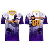 Custom White Purple Jerseys for Men Women Personalized Soccer Uniforms for Adult and Kid