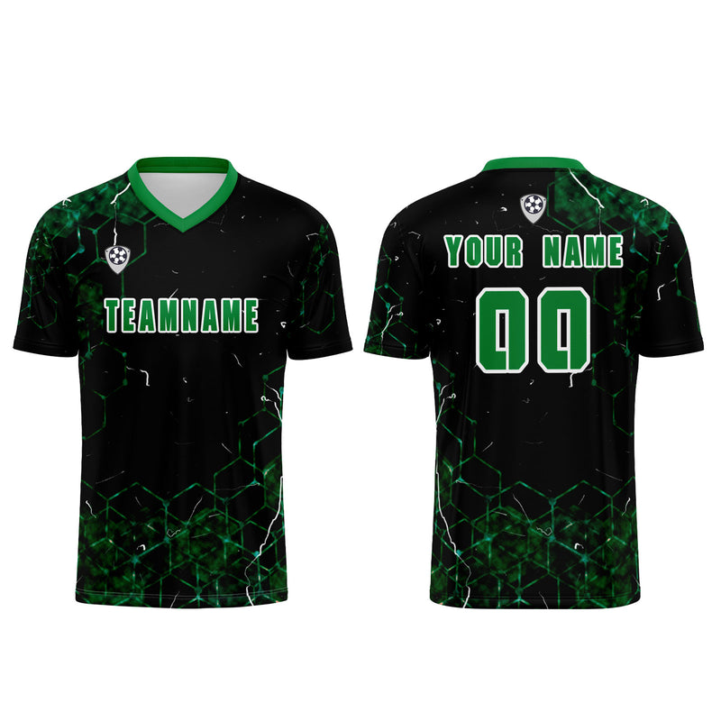 Custom Green Jerseys for Men Women Personalized Soccer Uniforms for Adult and Kid