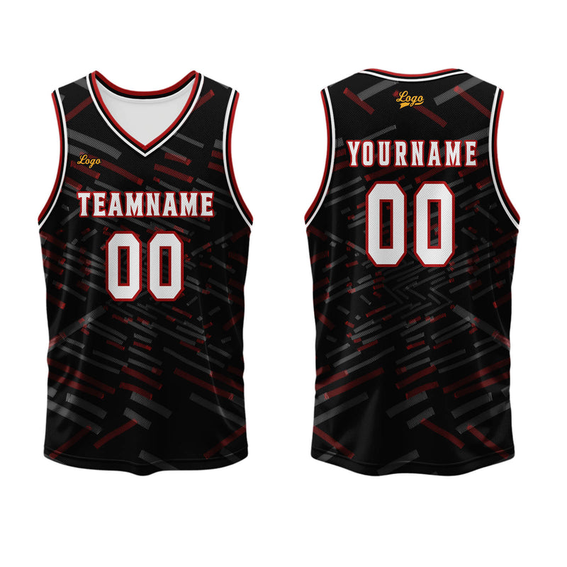 Custom Red Basketball Jersey Uniform Suit Printed Your Logo Name Number