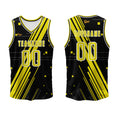 Custom Black Yellow Basketball Jersey Uniform Suit Printed Your Logo Name Number enthsush