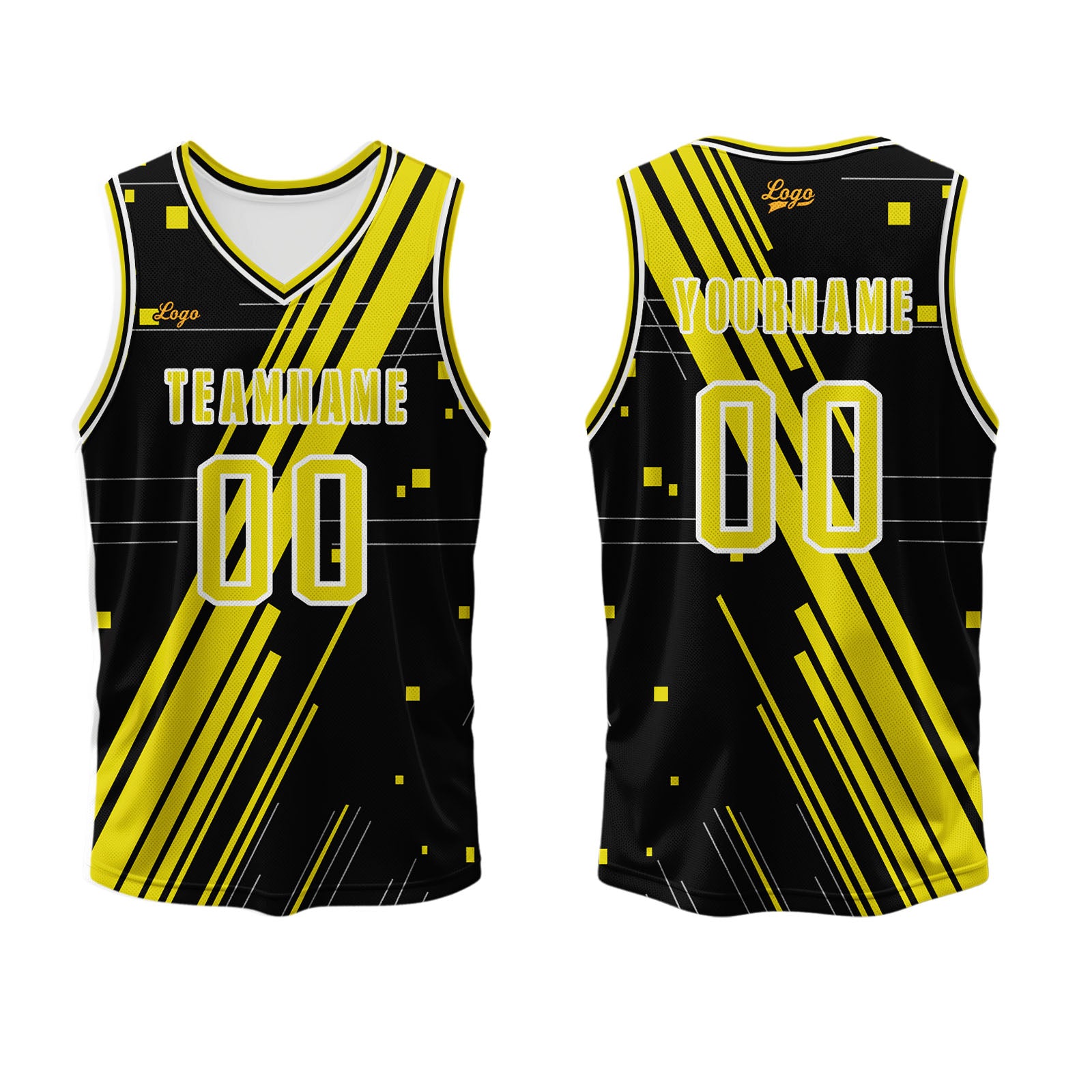 Custom Black Yellow Basketball Jersey Uniform Suit Printed Your Logo Name Number enthsush