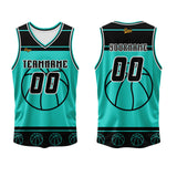Custom White Tiffany Blue Basketball Jersey Uniform Suit Printed Your Logo Name Number