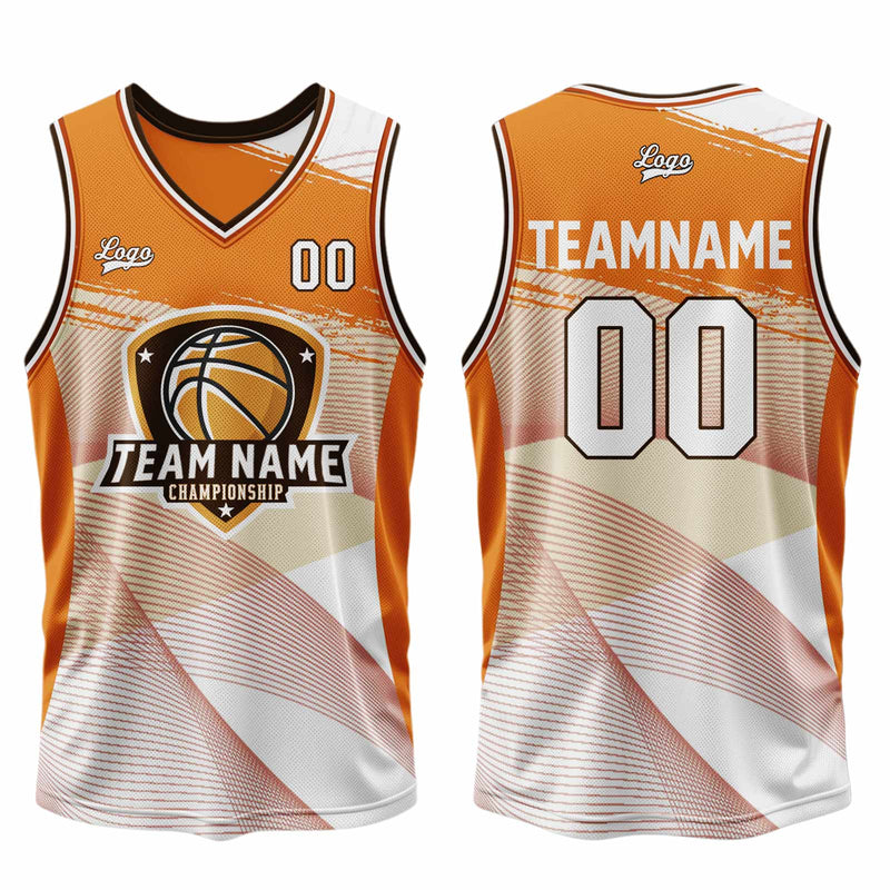 Custom Orange Basketball Jersey Uniform Suit Printed Your Logo Name Number